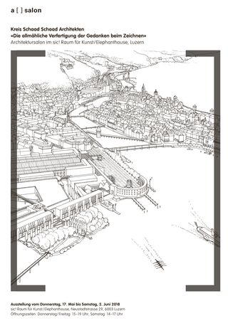 Titelseite des Begleithefts des Architektursalons über «Die allmähliche Verfertigung der Gedanken beim Zeichnen»