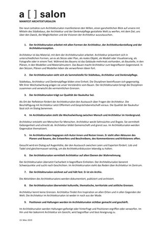 Manifest Architektursalon