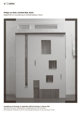 Titelseite des Begleithefts zur Ausstellung über Philipp von Matt im Architektursalon